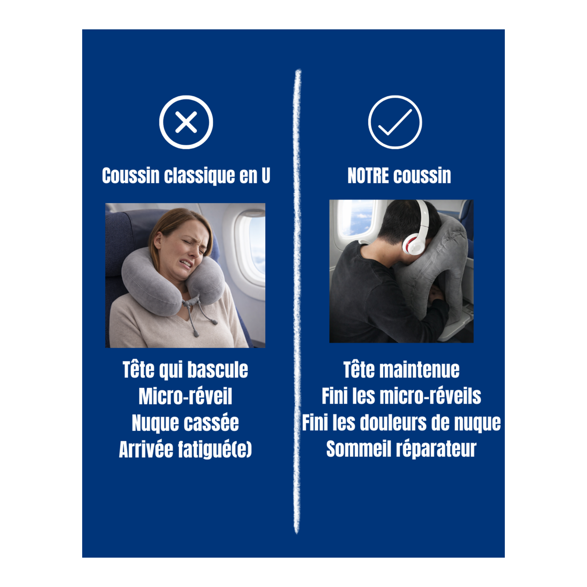 Coussin gonflable pour un voyage reposant