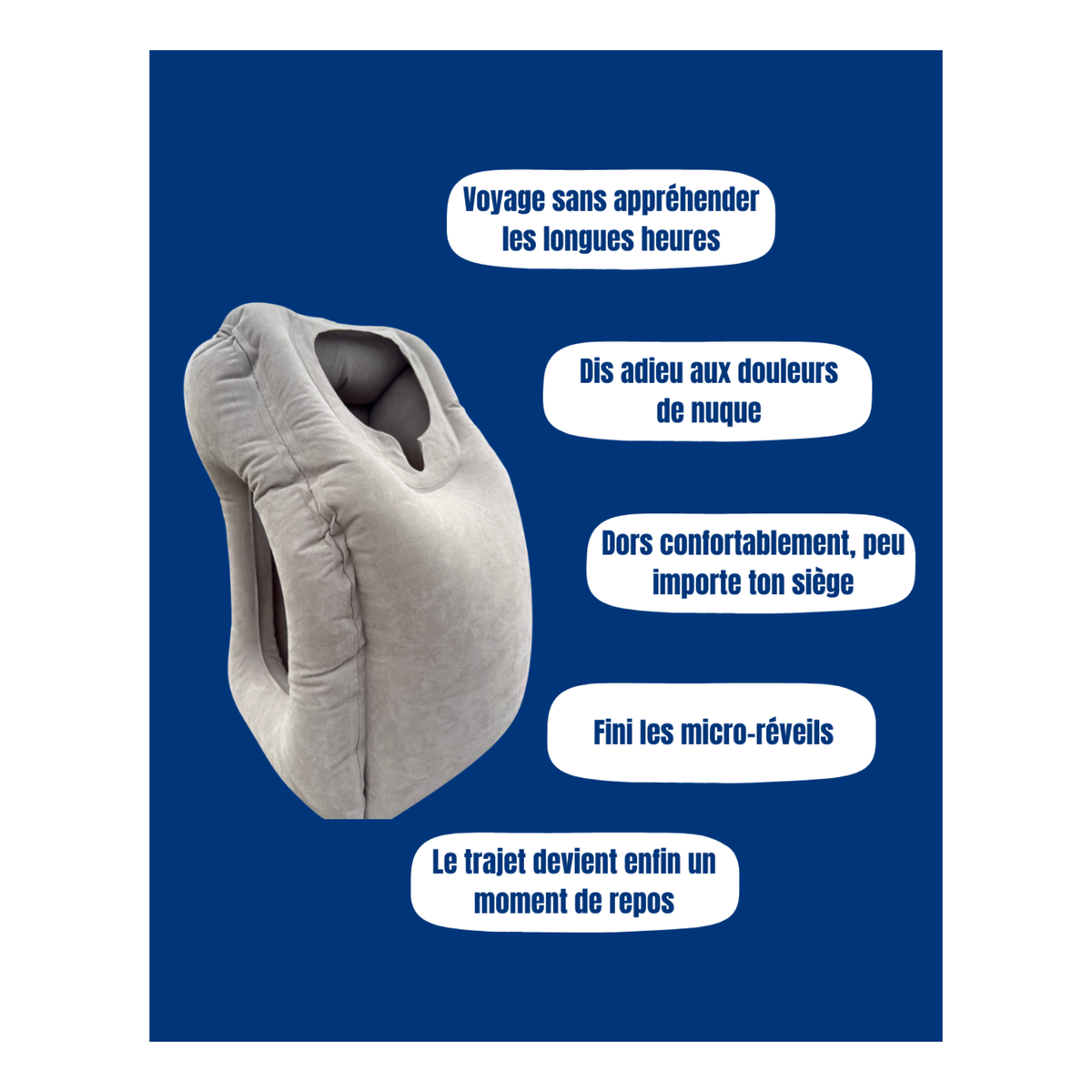 Coussin gonflable pour un voyage reposant