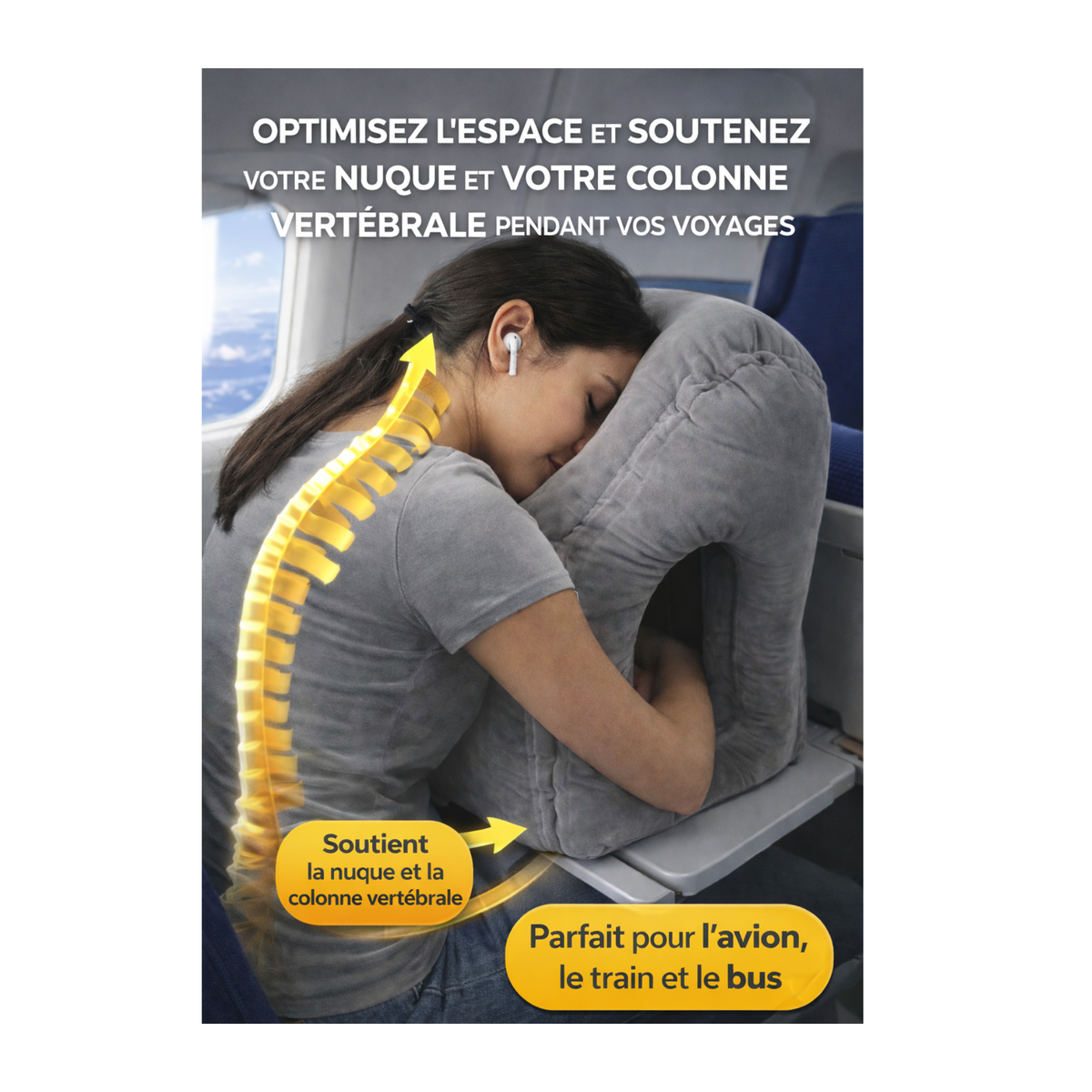 Coussin gonflable pour un voyage reposant